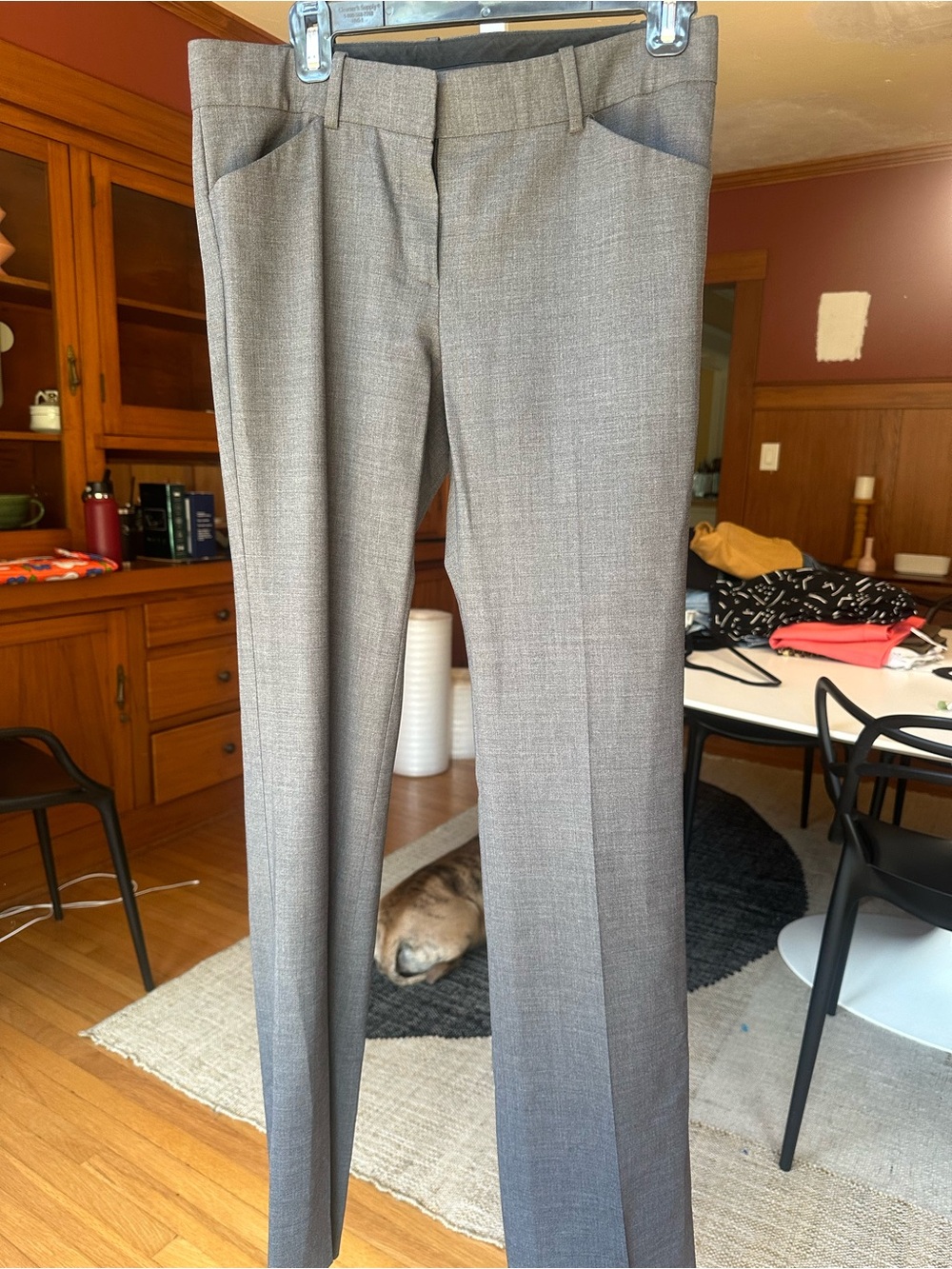 Theory Women's Gray Slim Dress Trousers